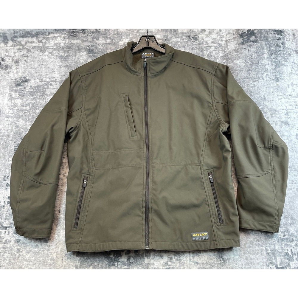 Ariat Men XL Rebar Green Full Zip Heavy Canvas Work Jacket Cotton Coat Utility